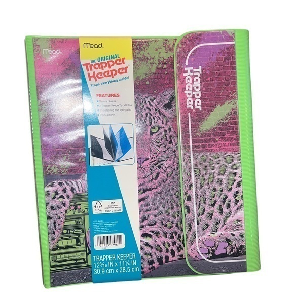New Mead Original Trapper Keeper Binder Retro Vintage Style Purple Cheetah